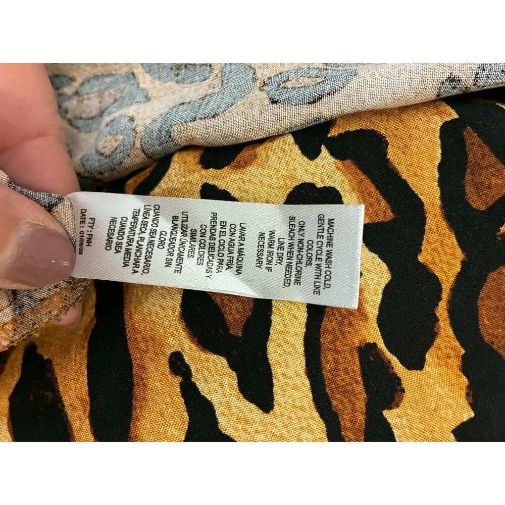 Jolie & Joy Leopard Maxi Dress Medium Spaghetti Strap Rayon Lined NWT - Picture 5 of 5